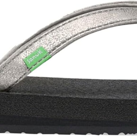 Women's Flip Flops Memory Foam Footbed Synthetic Leather Beach Sandals